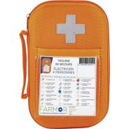 Trousse de secours Électricien 4 personnes en PU Orange Fluo