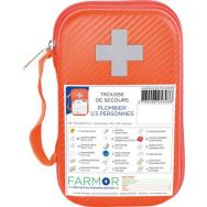 Trousse de secours Plombier 1/3 personnes en PU Orange Fluo