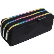Trousse rectangle 3 compartiments Rainbow - Exacompta - Lot de 6