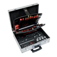 Valise trolley aluminium garnie 128 pièces - Nb d'outils : 128