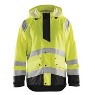 Veste de pluie haute visibilité niveau 1 jaune fluo/noir, bas réglable