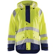 Veste de pluie haute visibilité niveau 3 jaune fluorescent/marine