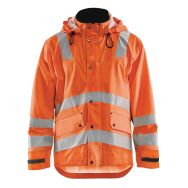 Veste de pluie haute visibilité niveau 3 orange fluorescent