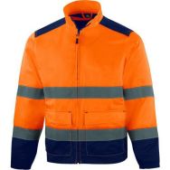 Veste haute visibilité CL2 - Orange fluo-Bleu Marine T.L