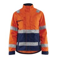 Veste haute visibilité femme orange fluorescent/marine