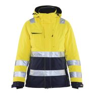 Veste hiver haute visibilité femme jaune fluorescent/marine