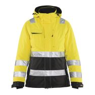 Veste hiver haute visibilité femme jaune fluorescent/noir