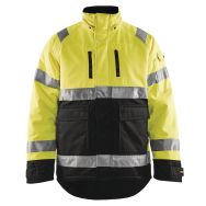 Veste hiver haute visibilité polyester/coton jaune fluorescent/noir