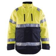 Veste hiver haute visibilité polyester jaune fluo/marine, resistant
