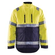 Veste hiver haute visibilité polyester jaune fluo/marine, respirant