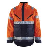 Veste hiver haute visibilité polyester orange fluo/marine, respirant