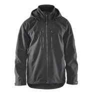 Veste hiver technique gris foncé/noir, matériau respirant étanche