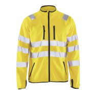 Veste softshell haute visibilité jaune fluorescent, col haut