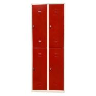 Vestiaire 2 colonnes 4 cases reconditionné - Rouge