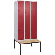 Vestiaire 2 niveaux Classic PLUS à banc intégré - 6 casiers - CP
