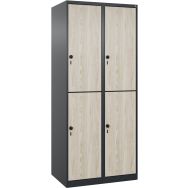 Vestiaire 2 niveaux Evolo PLUS-4 casiers-RAL7021