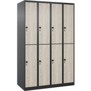 Vestiaire 2 niveaux Evolo PLUS-8 casiers-RAL7021