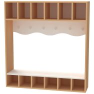 Vestiaire 6 casiers haut hêtre  blanc-Bessière