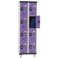 Vestiaire Actu 1 colonne 4 cases superposées serrure à code, bleu RAL 5023