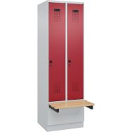 Vestiaire Evolo PLUS à banc intégré - 2 colonnes - CP