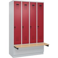 Vestiaire Evolo PLUS à banc intégré - 4 colonnes - CP