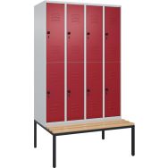 Vestiaire à deux niveaux Classic PLUS banc intégré - 8 casiers - CP