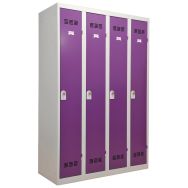 Vestiaire industrie propre 4 colonnes 300mm Moraillon Prune