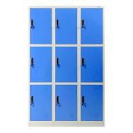Vestiaire métal 3 cases bleu - Sur socle - Manutan Expert