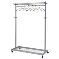 Vestiaire mobile Lux + 6 cintres Bois Chrome