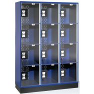 Vestiaire multicase 12 cases portes transparentes plexi