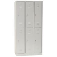 Vestiaire multicases/socle L=300/3 colonnes 2 cases/gris