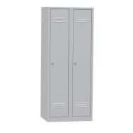 Vestiaire soudé bas EDWARD, 2 colonnes avec serrure - Gris