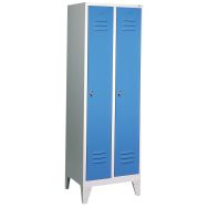 Vestiaire sur pieds, 2 compartiments, bleu clair