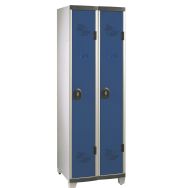 Vestiaire sur pieds industrie propre 600 mm 2 colonnes serrure moraillon vert