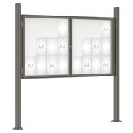 Vitrine 1000 - 105x180 - poteau Quatro complémentaire platines - gris Procity
