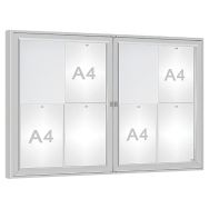 Vitrine 1000 - 75 x 120 cm double battant - anodisé