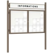 Vitrine 1000 titre double battant poteaux Ø 76mm initiaux scl. Procity
