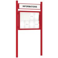 Vitrine 1000 titre poteaux Ø 76 mm initiaux scellement - Procity