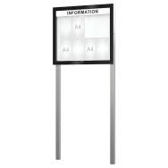 Vitrine Edge bandeau titre épaisseur 54 mm sur poteaux - Procity