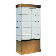 Vitrine Faggio - Avec armoire basse Lxhp: 90 x 182 x 46 cm