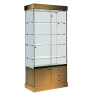 Vitrine Faggio Avec armoire basse et éclairage Lxhxp: 90 x 192 x 46 cm