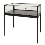 Vitrine d'exposition 1000 x 600 x 920 mm sur pied - Noir