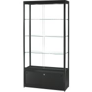 Vitrine d'exposition 1000x400x2000mm et placard - Noir