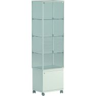 Vitrine d'exposition Déco blanche 180cm avec rangement - Manutan Expert