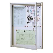 Vitrine d'intérieur Standing fond tôle 63,5 x 46 cm 4 A4 coloris naturel