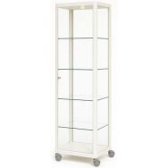 Vitrine expo colonne sur roulettes - 50x50x200 cm - Blanc