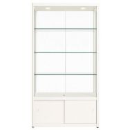 Vitrine exposition avec rangement - 95x50x200 cm - Blanc