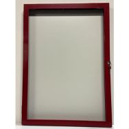 Vitrine extérieur fond blanc -4 feuilles - encadrement rouge