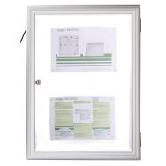 Vitrine extérieure Reverso à LED - alu anodisé - verre sécurit - 9 A4