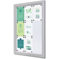 Vitrine extérieure verrouillable Slim - Gris clair - 9xA4